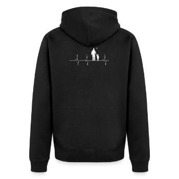 Père et fils rythme cardiaque ECG look partenaire de fréquence - Veste à capuche bio Premium Unisexe - noir - Dos - Nico (187cm)