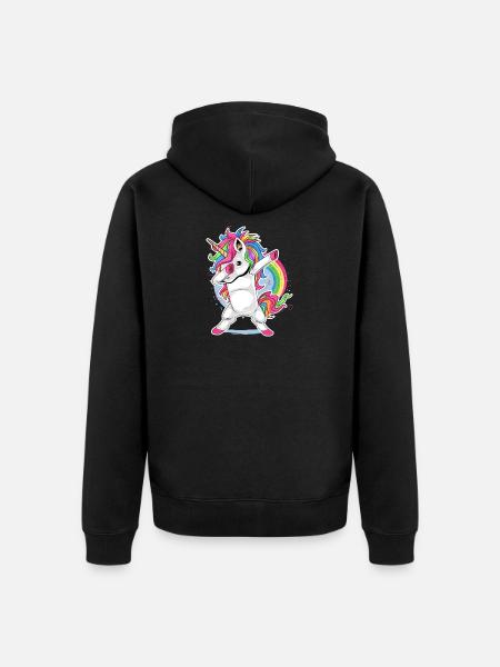 Einhorn Comic Dapping - Veste à capuche bio Premium Unisexe - noir