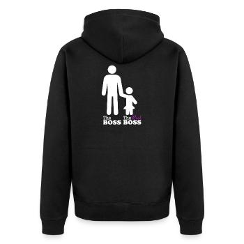 Vater Tochter Partnerlook Kleidung Beziehung Papa - Unisex Premium Bio Zip Hoodie - Schwarz - Hinten - Nico (187cm)