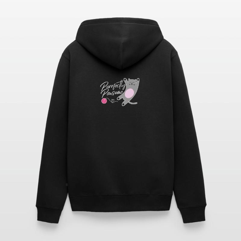 Conception de chat Pansome Veste à capuche bio Premium Unisexe