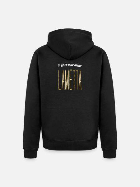 Weihnachtsbaum früher war mehr Lametta Geschenk - Unisex Premium Bio Zip Hoodie - Schwarz