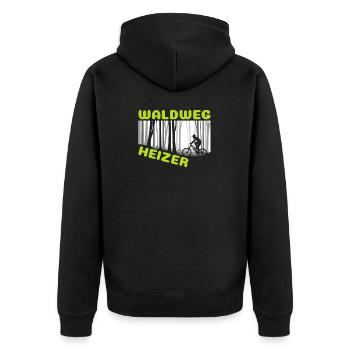 Waldweg Heizer Mountain Biker Und Downhill Fahrer - Unisex Premium Bio Zip Hoodie - Schwarz - Hinten - Nico (187cm)