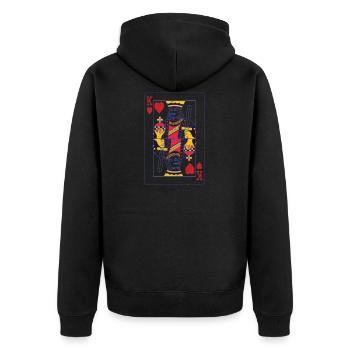 Roi Dame Carte King Queen Kart Amour de couple - Veste à capuche bio Premium Unisexe - noir - Dos - Nico (187cm)