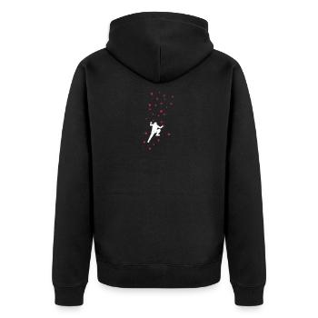 Bouldern - Unisex Premium Bio Zip Hoodie - Schwarz - Hinten - Nico (187cm)
