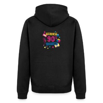 90s 90s soirée à thème costume - Veste à capuche bio Premium Unisexe - noir - Dos - Nico (187cm)