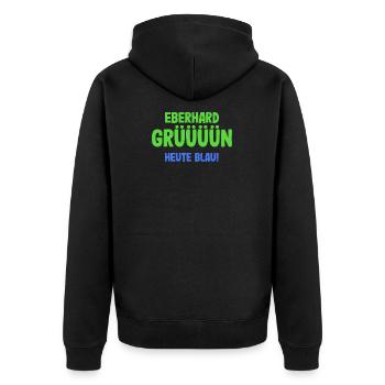 Eberhard Grün Skifahren Apres Ski Geschenk - Unisex Premium Bio Zip Hoodie - Schwarz - Hinten - Nico (187cm)