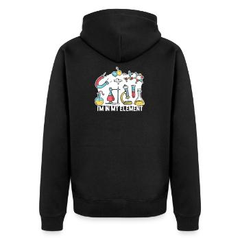 Chemistry in my element - Unisex Premium Organic Zip Hoodie - black - Back - Nico (187cm)