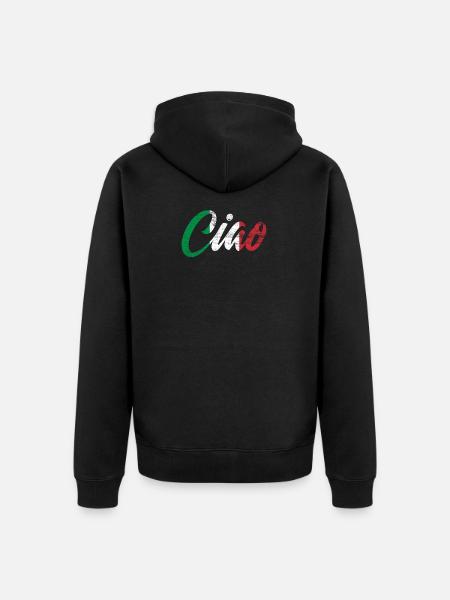 Italy - Unisex Premium Organic Zip Hoodie - black