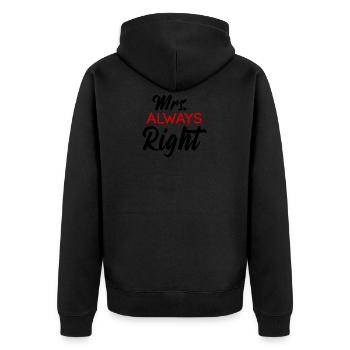 Cadeau de la Saint Valentin de Mme Always Right Couple - Veste à capuche bio Premium Unisexe - noir - Dos - Nico (187cm)