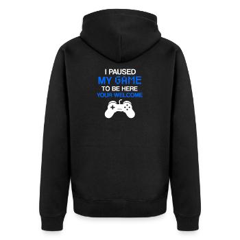 Jeux vidéo sur les jeux vidéo - Veste à capuche bio Premium Unisexe - noir - Dos - Nico (187cm)