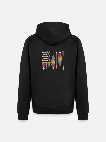Native American pride USA flag - Unisex Premium Organic Zip Hoodie - black