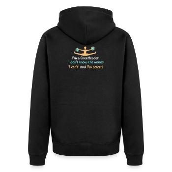 I'm a cheerleader - I don't know the words 'I can' - Unisex Premium Organic Zip Hoodie - black - Back - Nico (187cm)