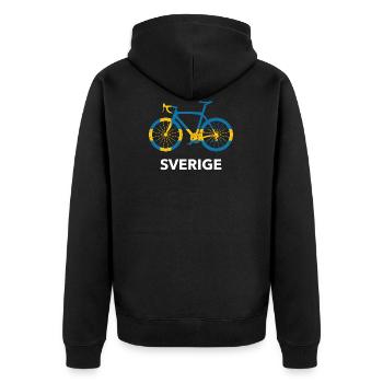 Sverige Fahrrad Schweden Tour Natur Geschenk - Unisex Premium Bio Zip Hoodie - Schwarz - Hinten - Nico (187cm)