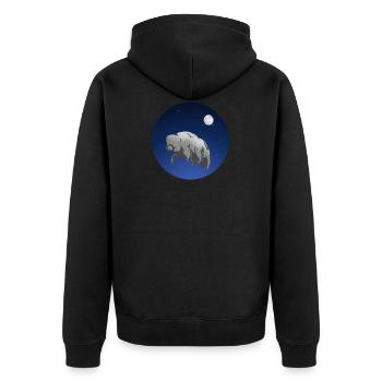 Bärtierchen Wasserbären Ecdysozoa Weltraum - Unisex Premium Bio Zip Hoodie - Schwarz - Hinten - Nico (187cm)