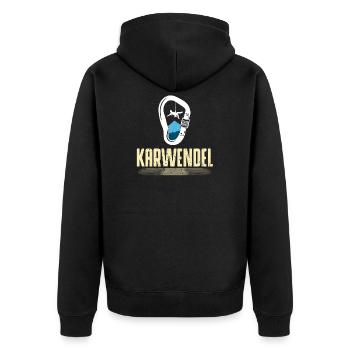 Karwendel - Bergsteigen, Wandern - Unisex Premium Bio Zip Hoodie - Schwarz - Hinten - Nico (187cm)