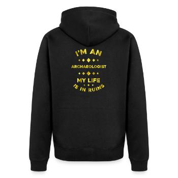 Archéologue - Veste à capuche bio Premium Unisexe - noir - Dos - Nico (187cm)