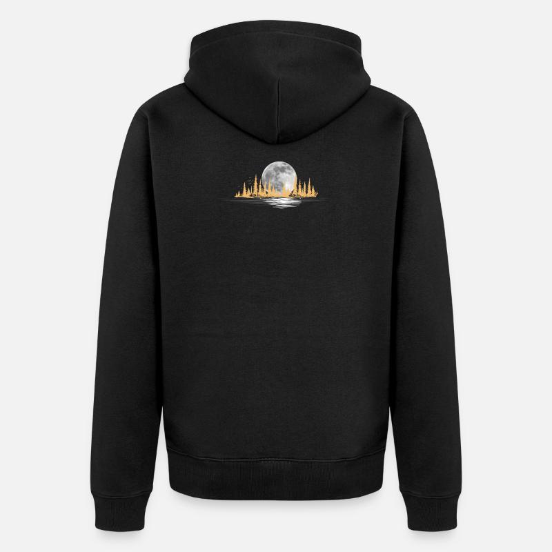 Nature paysage lune - Veste à capuche bio Premium Unisexe - noir