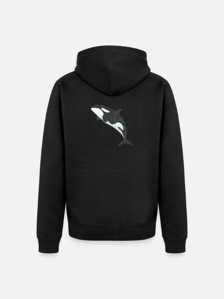 orca Wal - Unisex Premium Bio Zip Hoodie - Schwarz