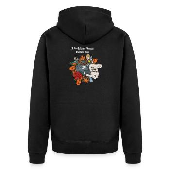 Roleplaying RPG Valentines Day TableTop D20 Dice - Unisex Premium Bio Zip Hoodie - Schwarz - Hinten - Nico (187cm)