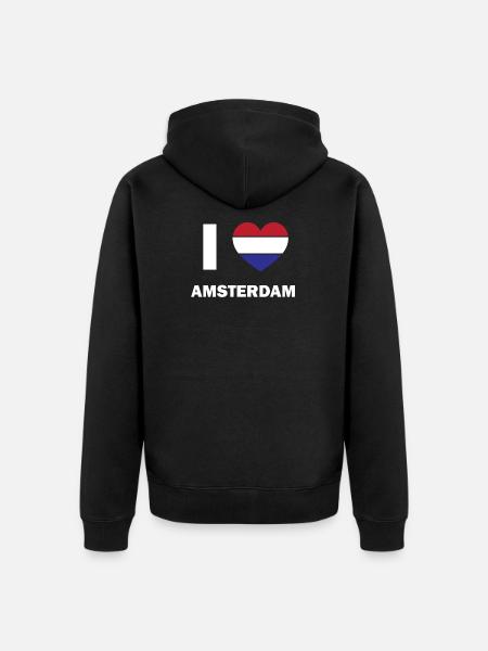 J'adore Amsterdam - Veste à capuche bio Premium Unisexe - noir