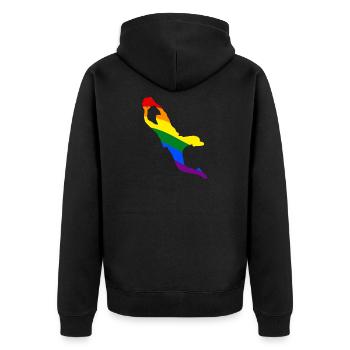 Soccer Goalie - Unisex Premium Bio Zip Hoodie - Schwarz - Hinten - Nico (187cm)