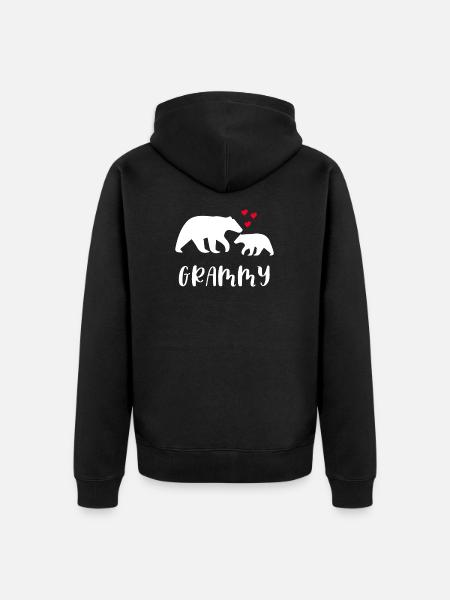 Grammy Bear - Unisex Premium Organic Zip Hoodie - black