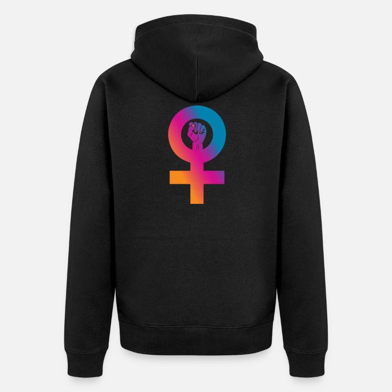 Poing de puissance féminine - Veste à capuche bio Premium Unisexe - noir