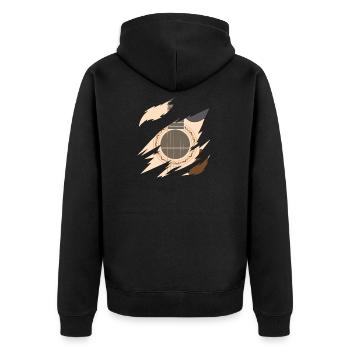 Akustische Gitarre Gitarrenspieler - Unisex Premium Bio Zip Hoodie - Schwarz - Hinten - Nico (187cm)