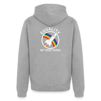 Rainbow LGBTQ Supporter LGBTQIA Transgender Stuff - Veste à capuche bio Premium Unisexe - gris chiné - Dos - Nico (187cm)