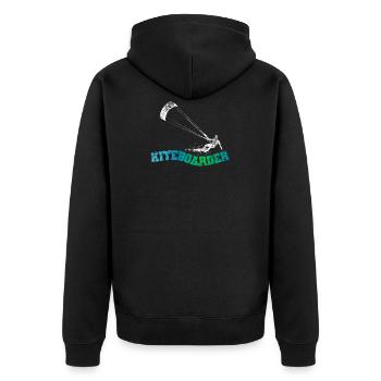 Kiteboard Board Kitesurfen - Unisex Premium Bio Zip Hoodie - Schwarz - Hinten - Nico (187cm)