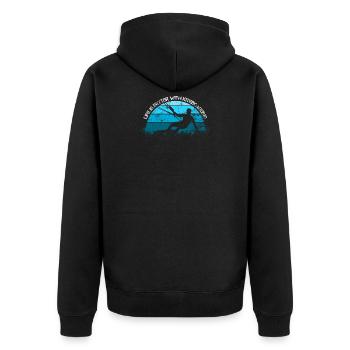 Kiteboarder - Unisex Premium Bio Zip Hoodie - Schwarz - Hinten - Nico (187cm)