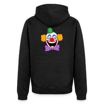 FASCHING KARNEVAL KOSTÜM KONFETTI LUSTIGER CLOWN - Unisex Premium Bio Zip Hoodie - Schwarz - Hinten - Nico (187cm)