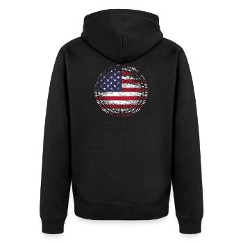 USA Amérique - Veste à capuche bio Premium Unisexe - noir - Dos - Nico (187cm)