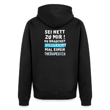 Psychologie Spruch lustig Studenten Geschenkidee - Unisex Premium Bio Zip Hoodie - Schwarz - Hinten - Nico (187cm)