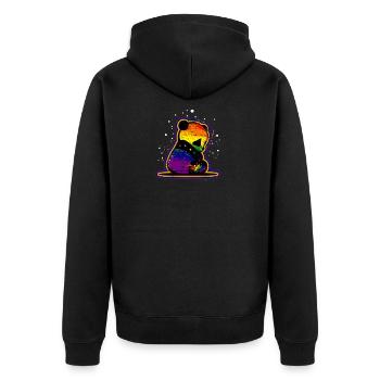 LGBTQ LGBTQIA CSD Lesbian Bi Trans Gay Pride Merch - Veste à capuche bio Premium Unisexe - noir - Dos - Nico (187cm)