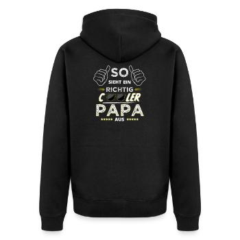 that's what a really cool dad looks like from Father's Day - Unisex Premium Organic Zip Hoodie - black - Back - Nico (187cm)