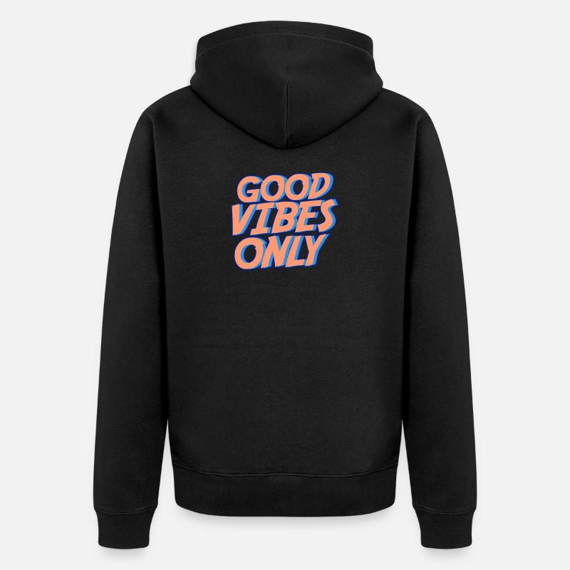 Vibes Good - Unisex Premium Bio Zip Hoodie - Schwarz