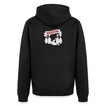 Sportkegler Kegeln Kackstuhl Kegelclub Kegel - Unisex Premium Bio Zip Hoodie - Schwarz - Hinten - Nico (187cm)
