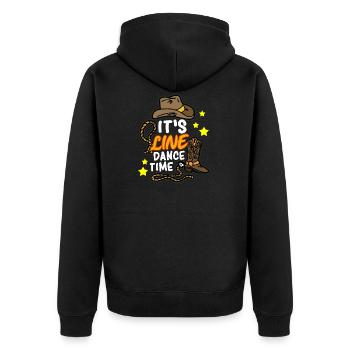 ITS LINE DANCE TIME Line dance line dance - Unisex Premium Organic Zip Hoodie - black - Back - Nico (187cm)