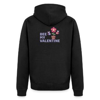 abeille ma valentine - saint valentin - Veste à capuche bio Premium Unisexe - noir - Dos - Nico (187cm)
