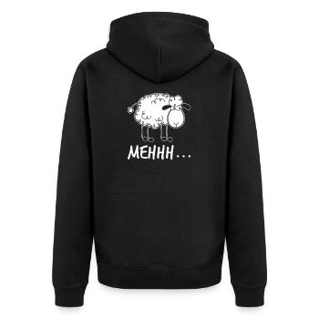 Citation drôle de conception de moutons Moutons Mehh - Veste à capuche bio Premium Unisexe - noir - Dos - Nico (187cm)