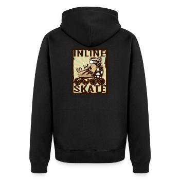 inline skates inlineskater - Unisex Premium Bio Zip Hoodie - Schwarz - Hinten - Nico (187cm)
