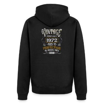 Birthday born in 1972 - Unisex Premium Organic Zip Hoodie - black - Back - Nico (187cm)