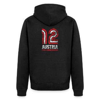 Austria Austria Football 12 Retro - Unisex Premium Organic Zip Hoodie - black - Back - Nico (187cm)