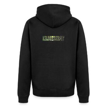 Erzgebirge - Unisex Premium Bio Zip Hoodie - Schwarz - Hinten - Nico (187cm)