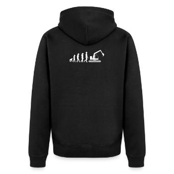 Evolution Baggerfahrer Bagger - Unisex Premium Bio Zip Hoodie - Schwarz - Hinten - Nico (187cm)