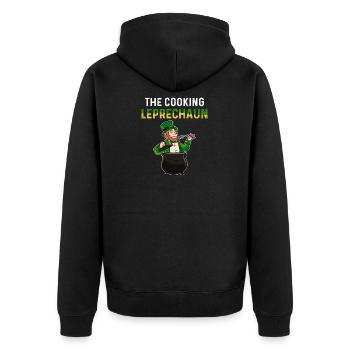 St Patricks Day Lutin Irlande Cuisinier Porte-bonheur - Veste à capuche bio Premium Unisexe - noir - Dos - Nico (187cm)
