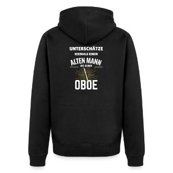 Rente Rentner Oboist Oboenspieler Oboe Musiker - Unisex Premium Bio Zip Hoodie - Schwarz - Hinten - Nico (187cm)