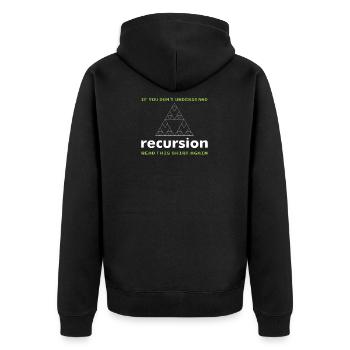 programmer - Unisex Premium Organic Zip Hoodie - black - Back - Nico (187cm)