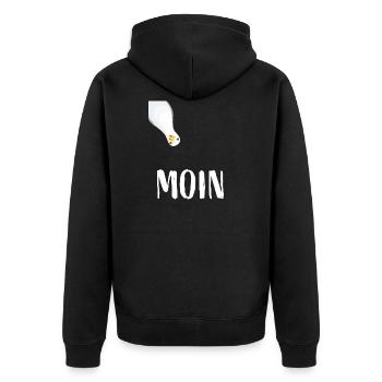 Moin North German coast Hamburg seagull Baltic Sea North Sea - Unisex Premium Organic Zip Hoodie - black - Back - Nico (187cm)